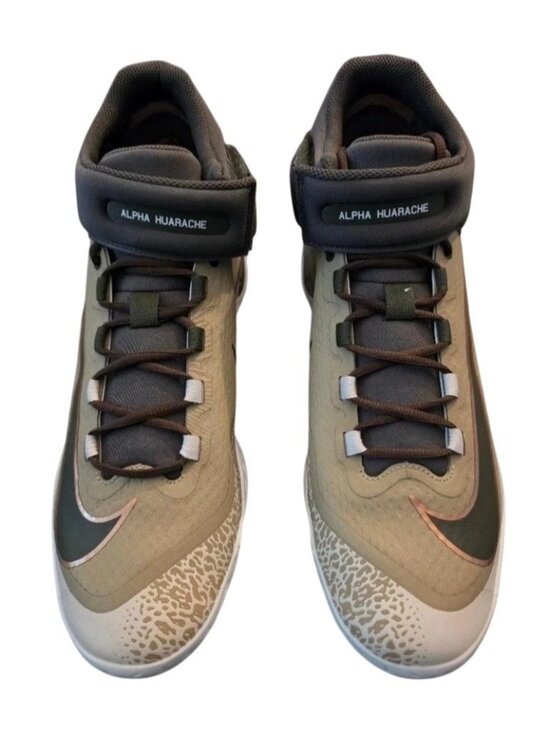Nike Alpha Huarache – Size 11.5 Men\'s Baseball Cleats Green Olive HJ7965-200 NEW main image 4